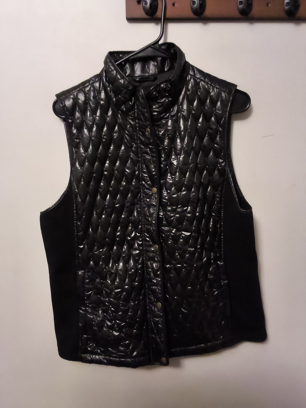 Talbots Black Quilted Shine Puffer Vest